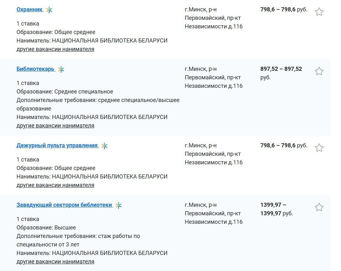 До 2500 рублей за 2 часа? В Нацбиблиотеке ответили, что за вакансию наборщика текстов рекламируют белорусам