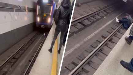 «Давай руку» — В Минском метро молодой человек упал на рельсы и не хотел вставать