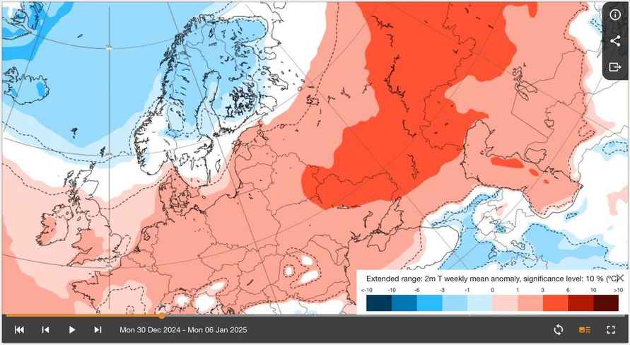 Будет ли на Новый год снег в Беларуси? Модель ECMWF показала, когда ждать волну декабрьской жары