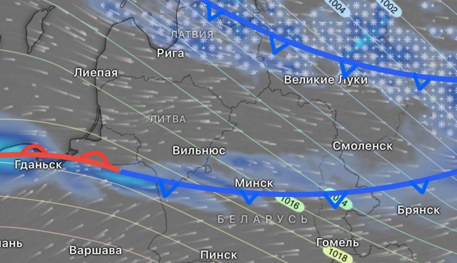 Белгидромет объявил на 1 января оранжевый уровень опасности из-за ветра в 86 км/ч. Где ждать снега?
