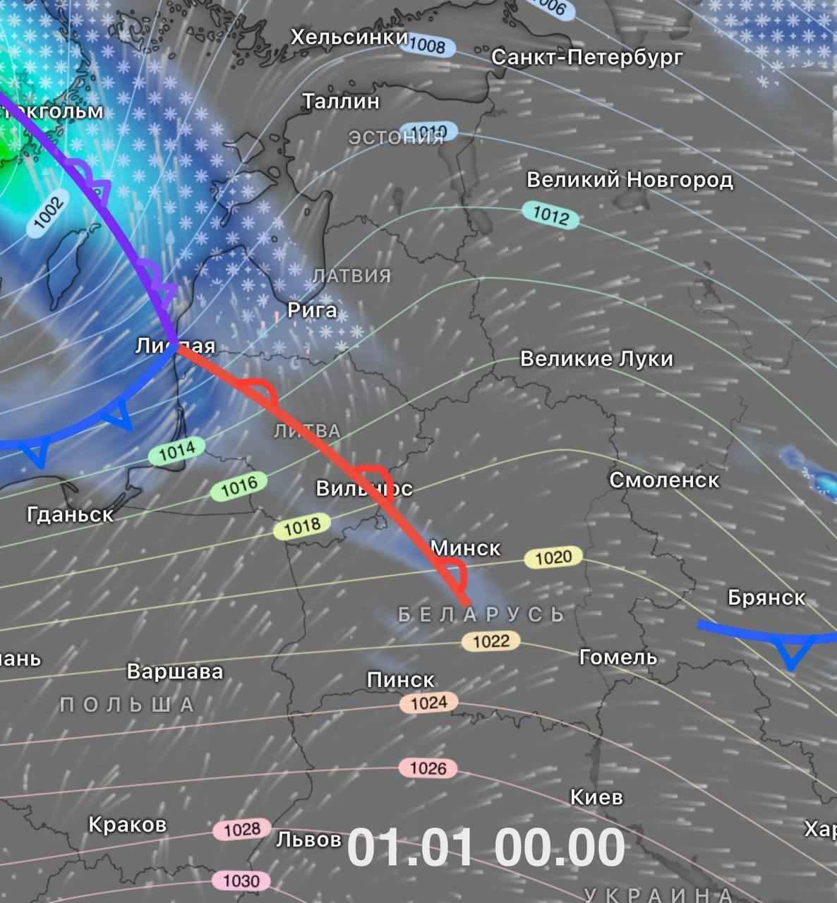 Белгидромет объявил на 1 января оранжевый уровень опасности из-за ветра в 86 км/ч. Где ждать снега?