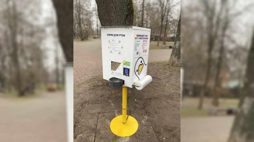 "От батона дохнут как мухи" — В Бресте поставили уткомат с кормом для птиц. Сколько стоит?