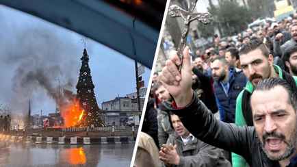 В Сирии вспыхнули протесты после того, как исламисты подожгли рождественскую ёлку