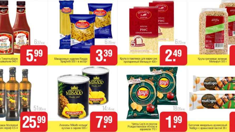 Одни из товаров, участвующие в акции