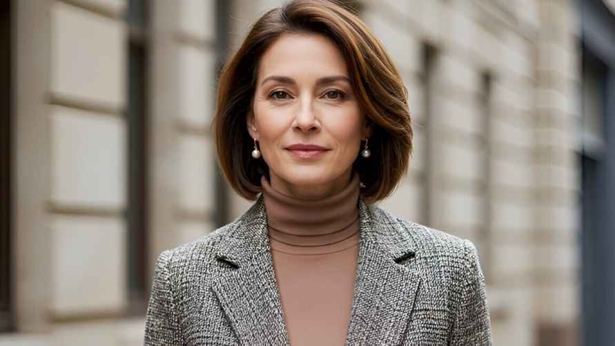 Водолазка в оттенке мокко мусс послужит универсальной и элегантной основой образа