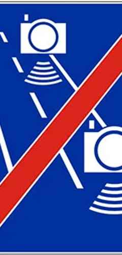 Знак D-51b (окончание автоматического регулирования средней скорости)