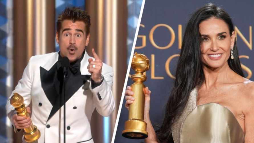 Эти актёры и фильмы удивили своими победами на "Золотом глобусе-2025". С кем соперничали Деми Мур и Колин Фаррел?