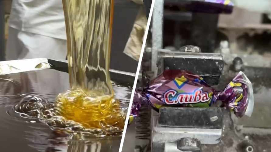 "При чем тут бобр?" - Фабрика "Спартак" показала, как делают ту самую карамель "Слива"