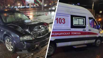 В Гомеле «скорая» столкнулась с легковушкой