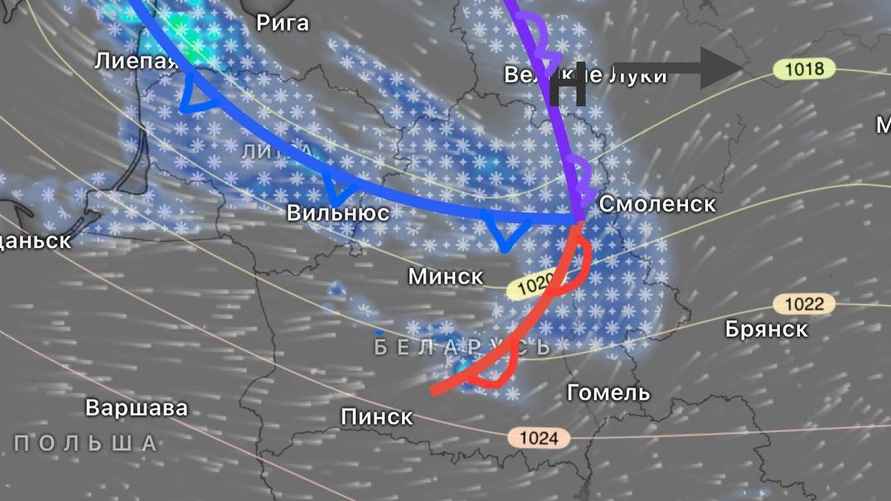 Осадки 17 февраля в 15:00
