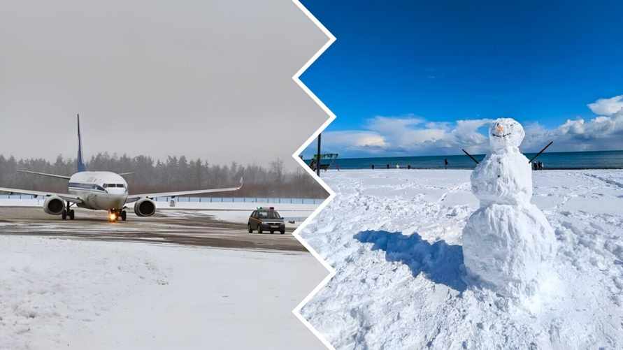 "Белавиа" из-за сильных снегопадов отменила и перенесла рейсы на курорты Грузии и Сочи