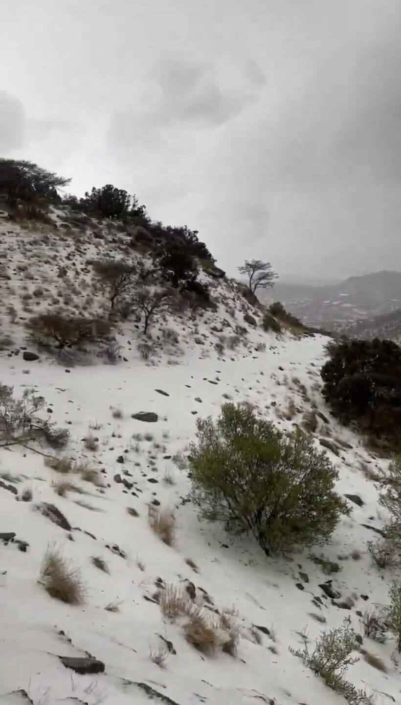 Едем кататься на лыжах? - Сильный град превратил пески Саудовской Аравии в заснеженные пейзажи