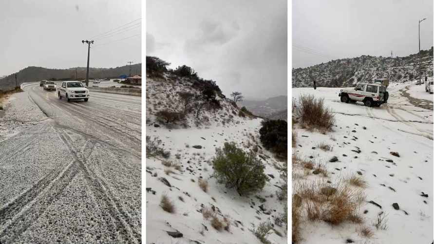 "Едем кататься на лыжах?" - Сильный град превратил пески Саудовской Аравии в заснеженные пейзажи