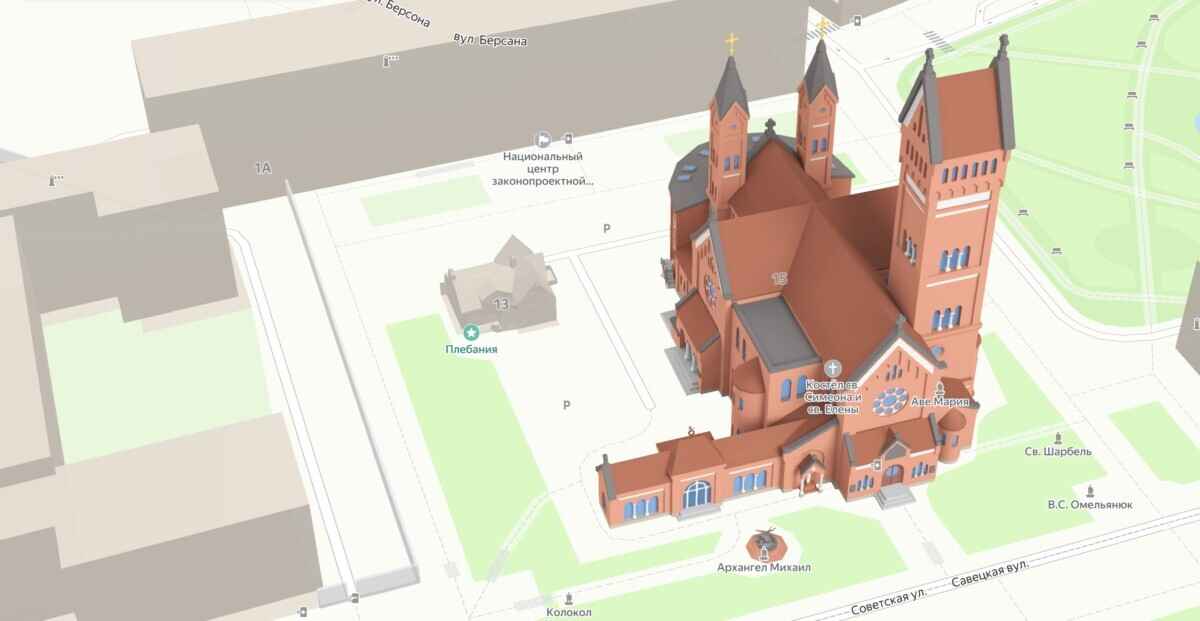 В «Яндекс Картах» появились 3D-макеты достопримечательностей Минска
