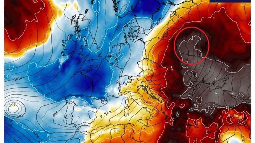 Картина по температуре на 13 марта / Скриншот: Telegram-канал "Метеовайб"