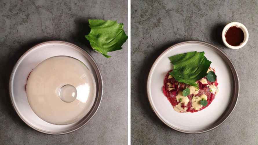 Карпаччо с ферментированным луковым чипсом, фото: Владислава Дорошко