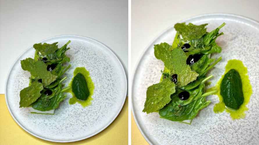 Омлет "Пуляр" с чипсом из зеленого лука и пудрой петрушки, фото: Владислава Дорошко