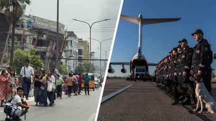 Беларусь отправила на помощь пострадавшей от землетрясения Мьянме кинологов и десятки спасателей