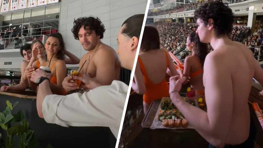 "Сами себя не уважаете" - На матче с "Динамо" в Челябинске поставили купель с обнаженными болельщиками