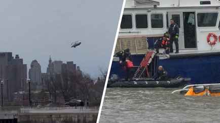 На видео попало, как вертолёт рухнул в реку в Нью-Йорке – 6 человек погибли