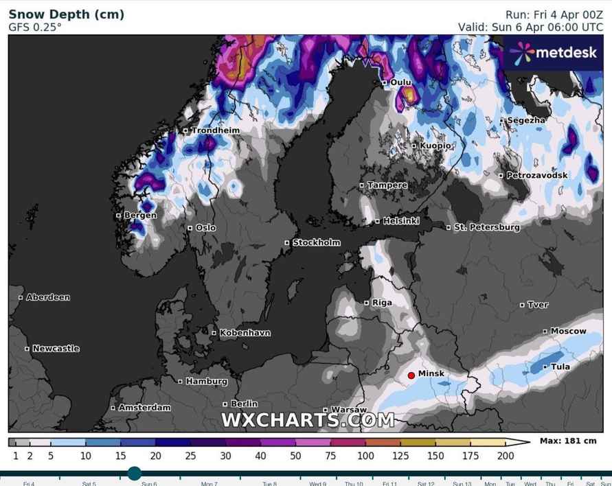 Синоптики объявили «оранжевые» выходные в Беларуси из-за резкого изменения погоды. Где интенсивный снег, а где – грозы?