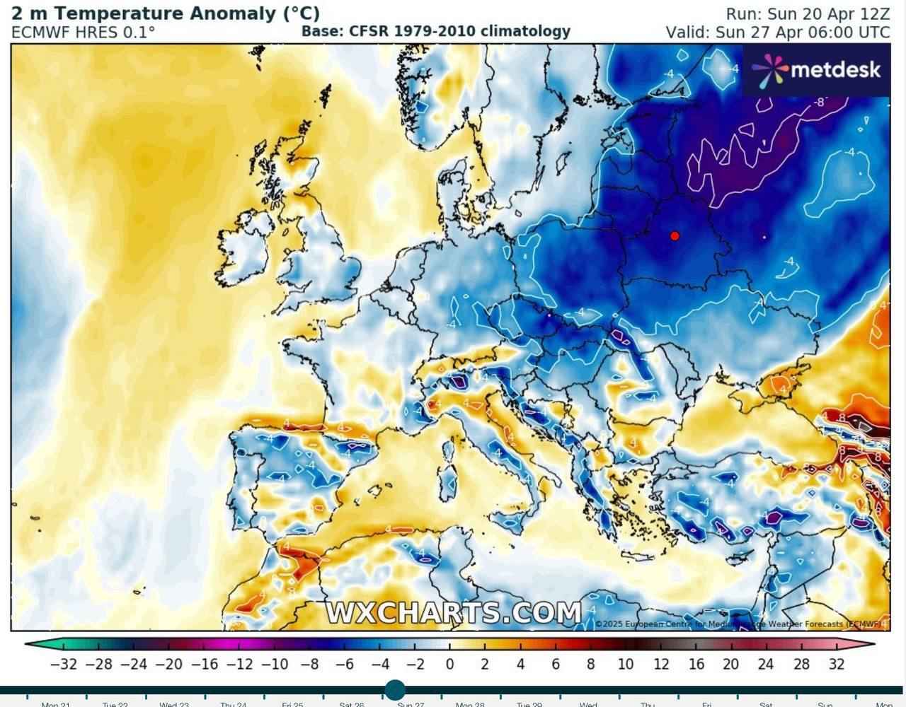 Заморозки до -5°С и мокрый снег. Синоптики предупредили белорусов о волне холодного воздуха из приполярья