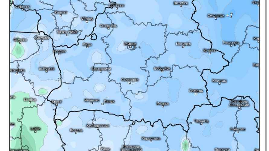 Температура ночью 28 апреля / канадская модель GEM