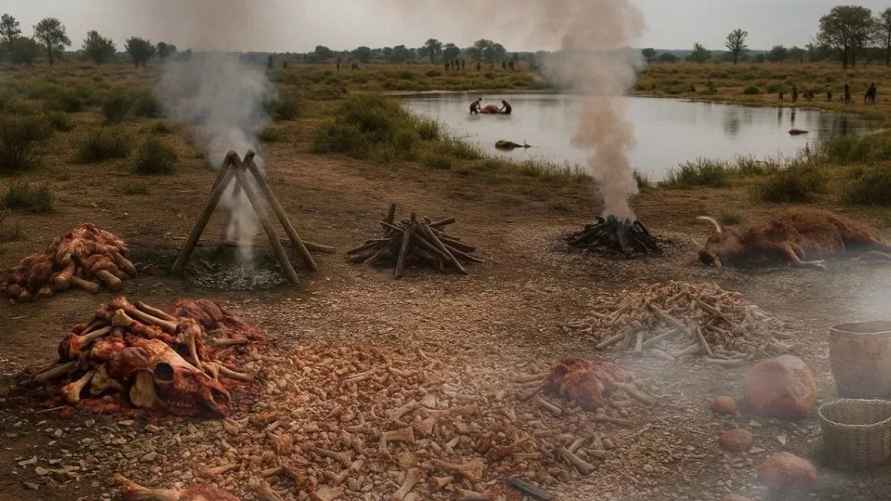 Искусственный интеллект создал представление о том, как могла выглядеть фабрика по производству жира 125 000 лет назад