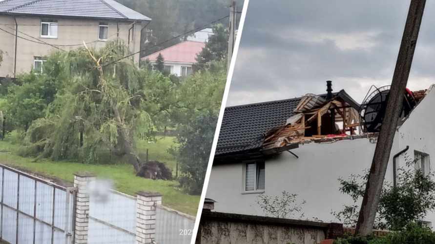 Перевернутые авто, сорванные крыши и выбитые окна. Под Минском созвали комиссию по ЧС из-за последствий суперячейки