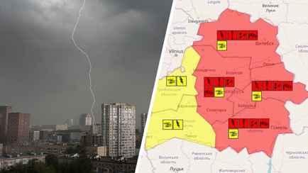 Синоптики объявили красное штормовое предупреждение для 4 областей Беларуси