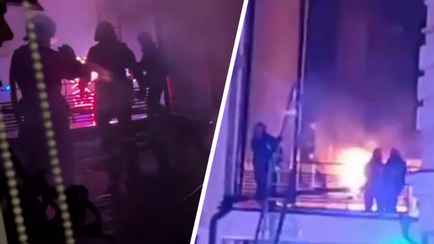 В Гродно загорелся торгово-гостиничный комплекс