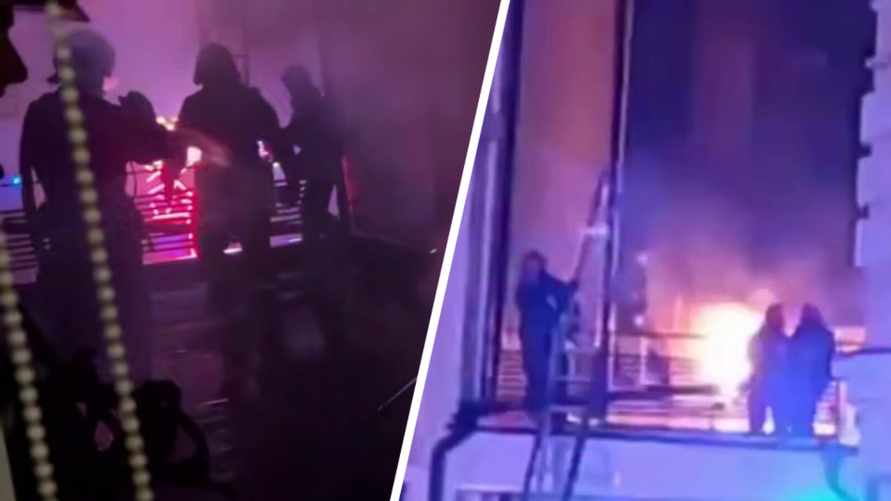 В Гродно загорелся торгово-гостиничный комплекс