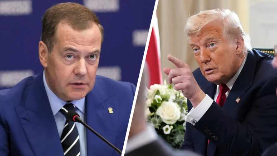 «Вступает на очень опасную территорию» - Трамп передал «послание» Медведеву, чтобы тот «следил за своими словами»