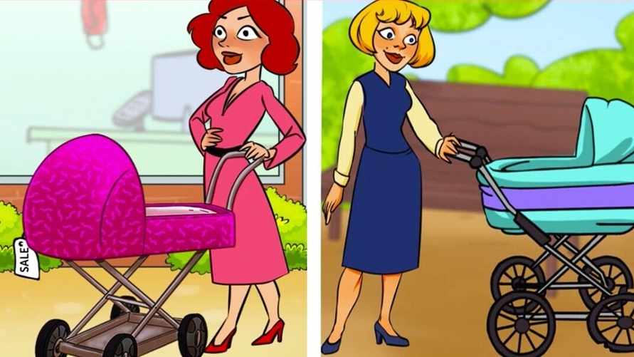 Только одна из этих двух мам богатая. Сможете быстро отгадать, почему?