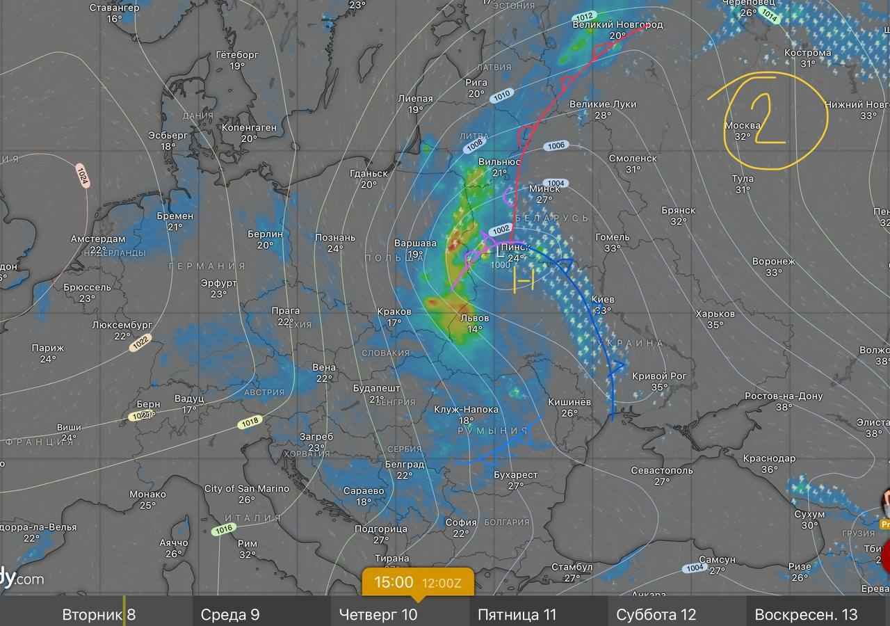 Станет ещё дождливее? Синоптики пообещали белорусам тропические ночи, грозы с градом и не только из-за циклона Гэбриэла