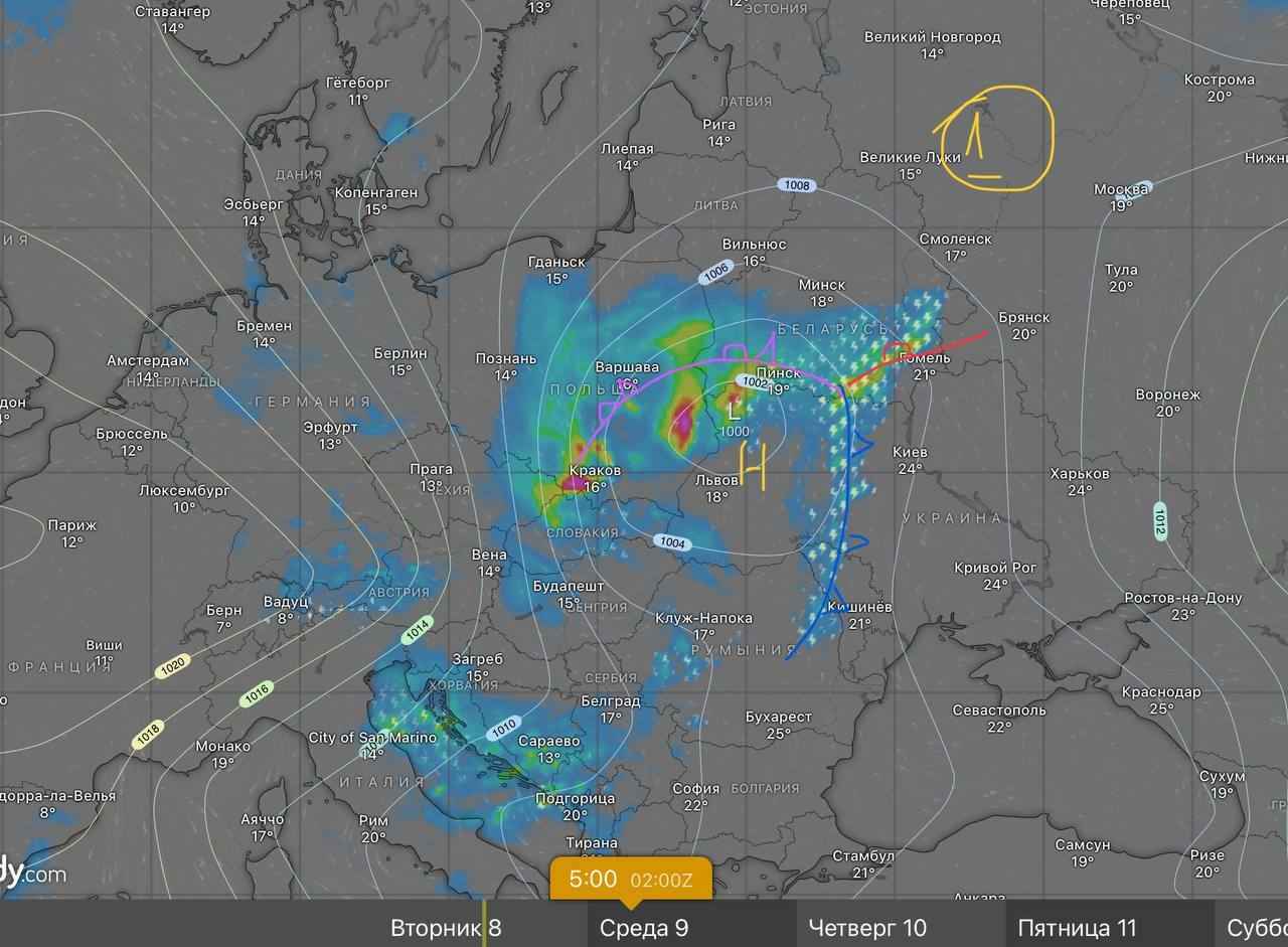 Станет ещё дождливее? Синоптики пообещали белорусам тропические ночи, грозы с градом и не только из-за циклона Гэбриэла