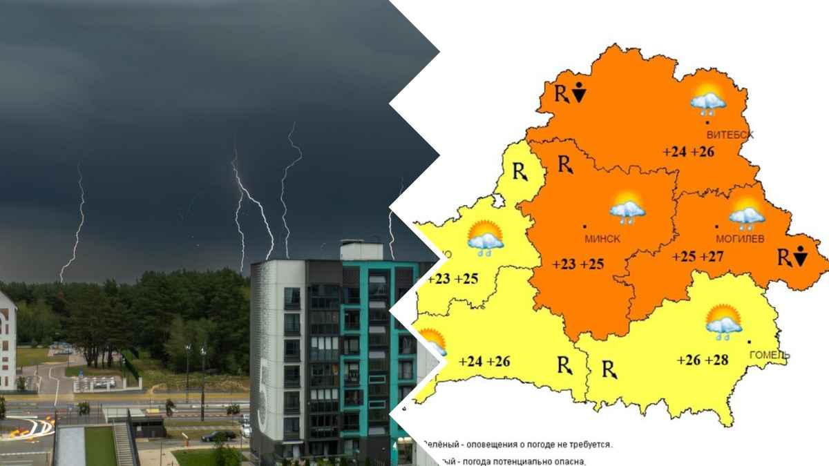 Белгидромет скорректировал прогноз. Кому приготовиться к грозам и ливням?