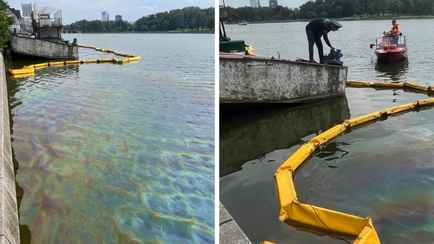 На Свислочи в Минске произошла утечка нефтепродуктов