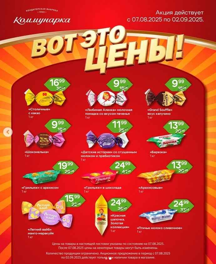 Скидки до 47%. Кондитерские фабрики Беларуси объявили акции на весь август