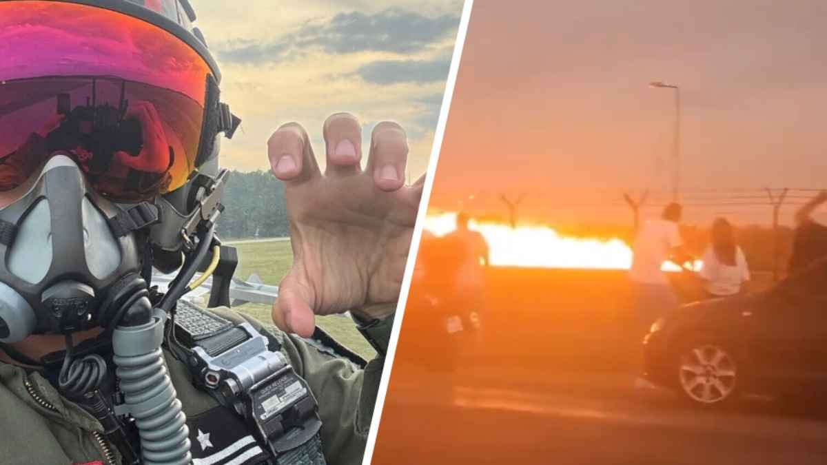 Авиакатастрофа истребителя F-16 на репетиции авиашоу в Польше попала на видео — Видео