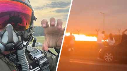 Авиакатастрофа истребителя F-16 на репетиции авиашоу в Польше попала на видео