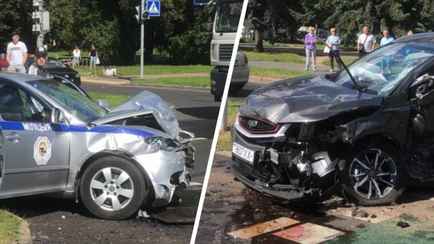 В Минске столкнулись автомобили ГАИ и Belgee