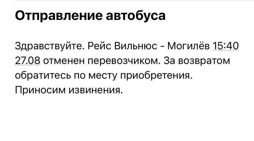 Еще один белорусский перевозчик отменил автобусные рейсы в Вильнюс