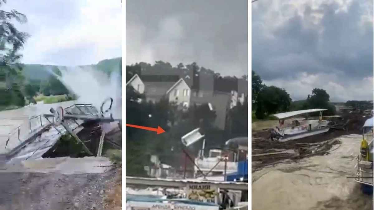 Шторм и наводнения. Рядом с российском курортом Туапсе стихия снесла мосты и машины