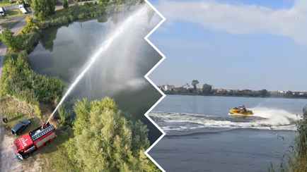 В Бресте с помощью пожарных машин и гидроциклов «спасали озеро»