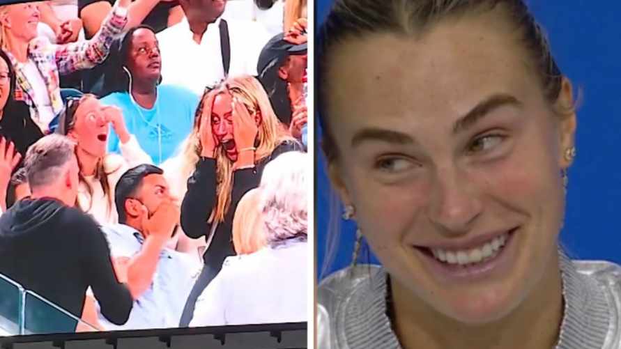 "Никакого давления" — Соболенко рассказала, ждет ли предложения от своего парня после обручения зрителей на ее матче