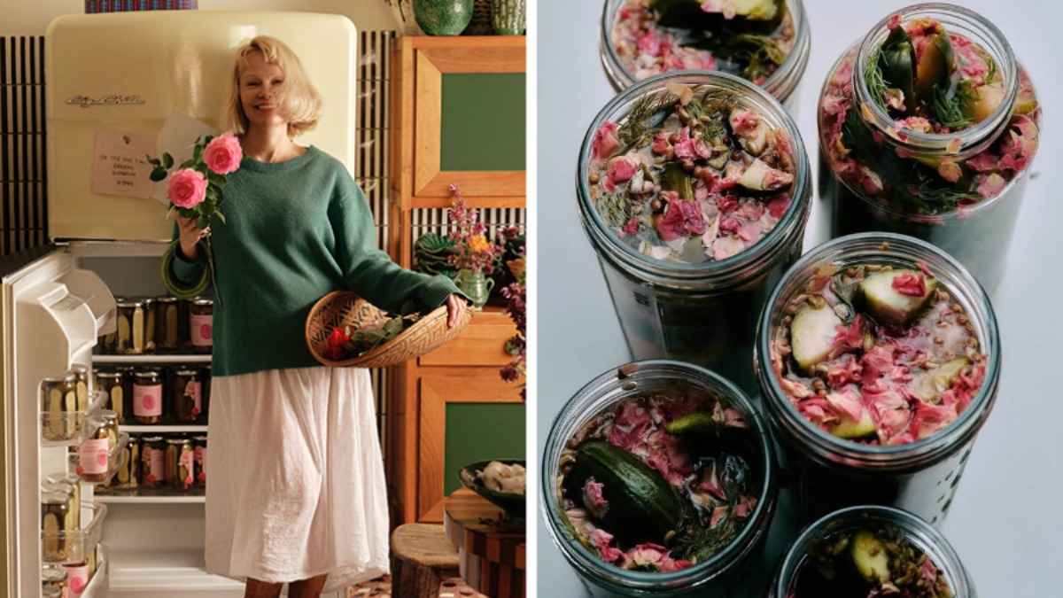Секс-символ 90-х Памела Андерсон начала продавать соленые огурцы с лепестками роз. Цена понравилась не всем