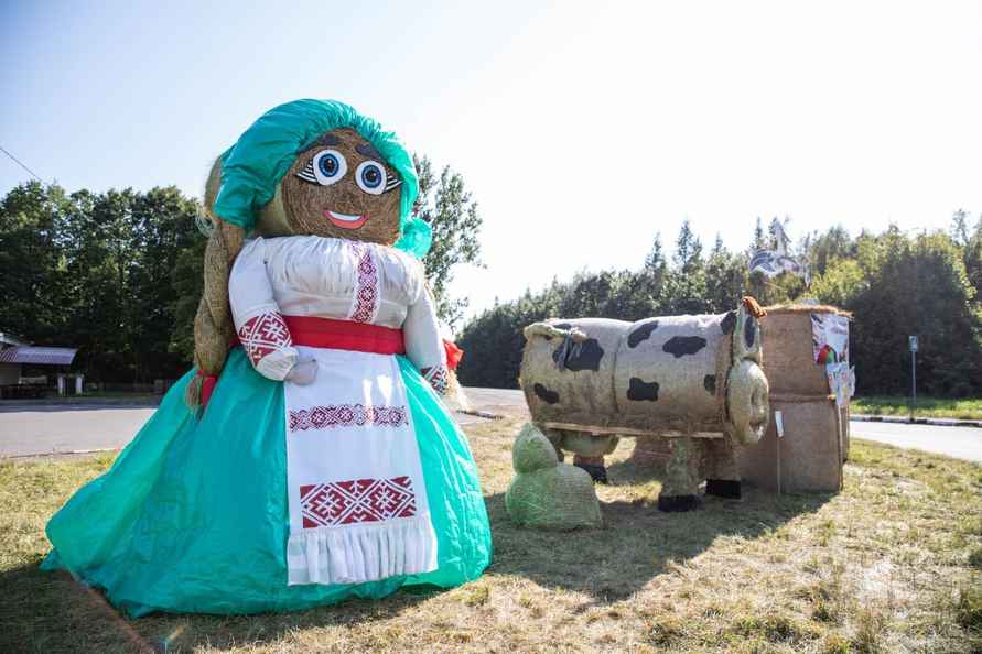 Крот-шахтёр, богомол-переросток и крейсер «Аврора». На полях Беларуси устроили конкурс фигур из соломы