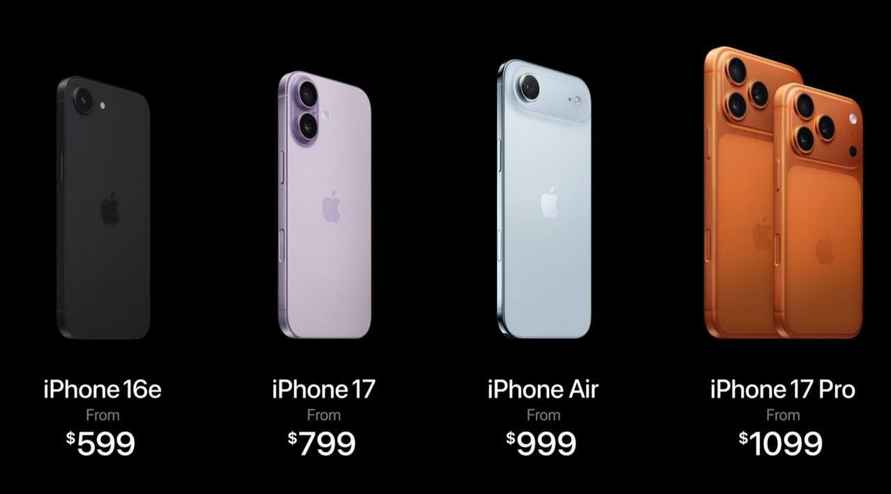 Apple озвучила цены на iPhone 17, сверхтонкий Air и новые Airpods Pro 3