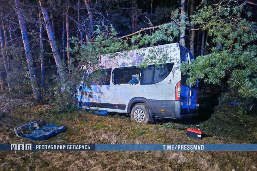 В ДТП с микроавтобусом под Вилейкой пострадали 13 человек